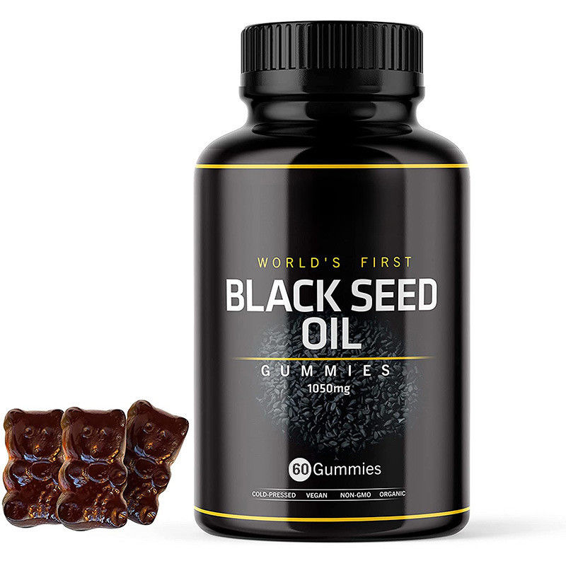 Las articulaciones de apoyo inmunológico personalizadas Digestión Piel Brillante Cabello Uñas Piel Aceite de semilla negra Goma