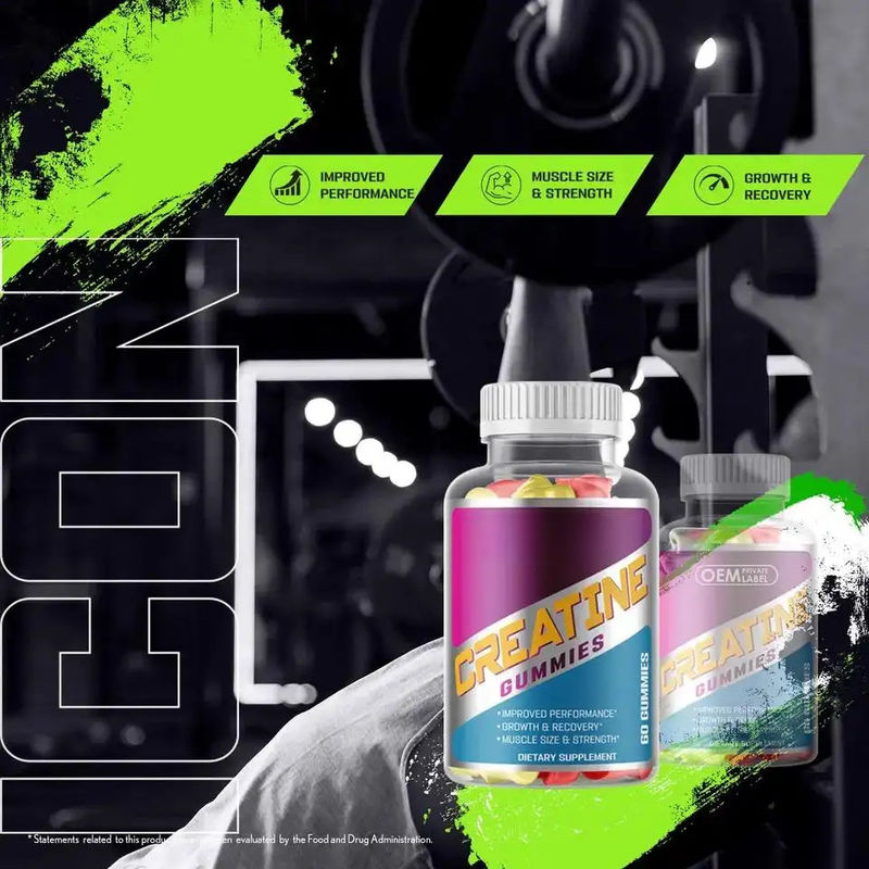 Bcaa Creatina Monohidrato Goma Preentrenamiento Energía Gumas Creatina