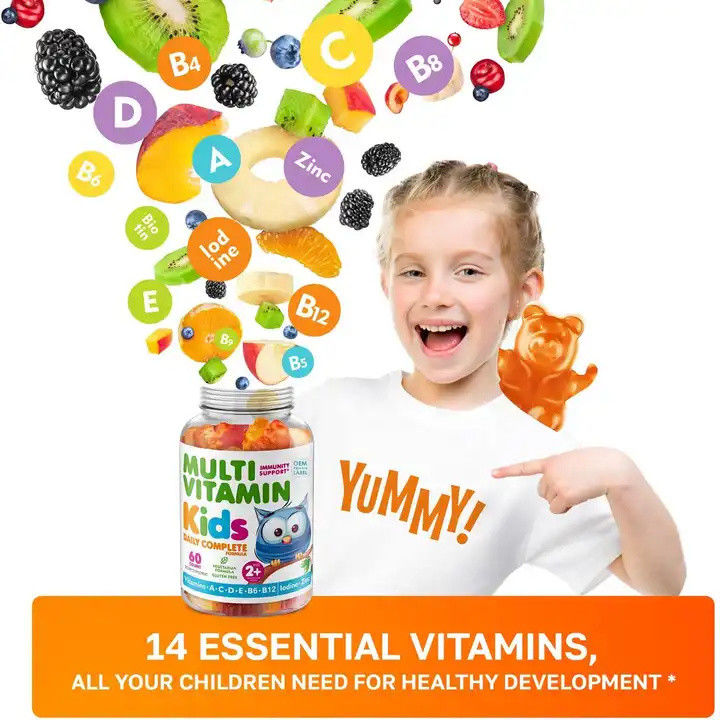 Oem Gummy Candy Multivitamínico Gummies para Niños Apoyar la Salud Inmune Digestiva Niños Multivitamínico Gummy