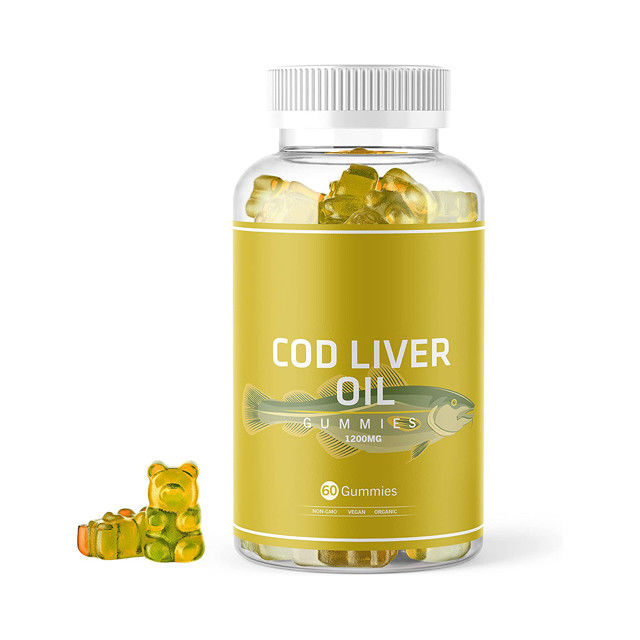 Aceite orgánico de hígado de bacalao goma de aceite de pescado gomas ricas en omega-3, Epa Dha, vitaminas