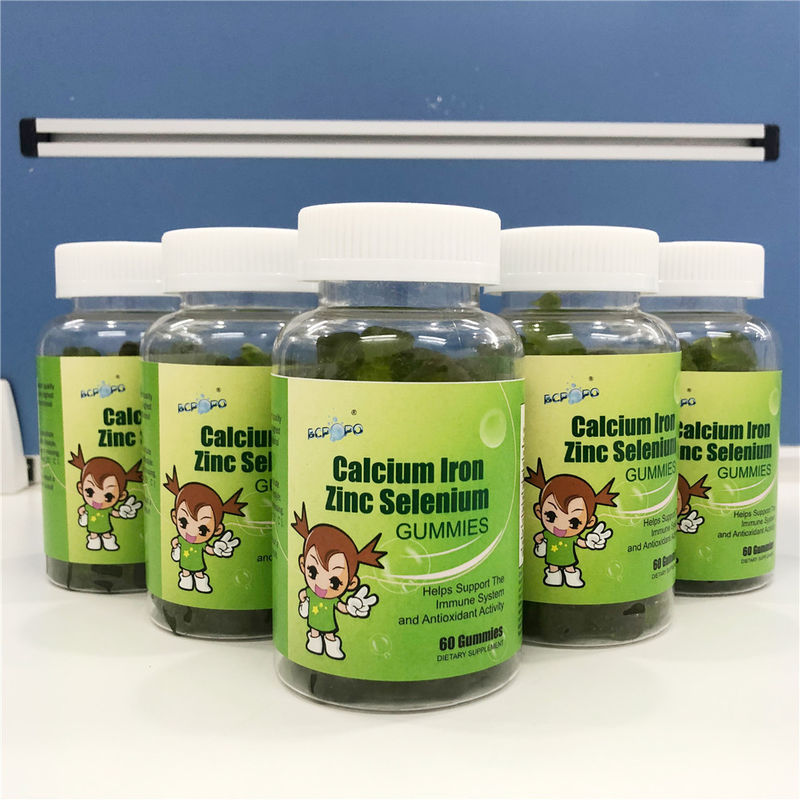 Oem Etiqueta Privada Calcio Hierro Zinc Selenio gomitas oligoelementos Suplemento de refuerzo inmunológico para niños