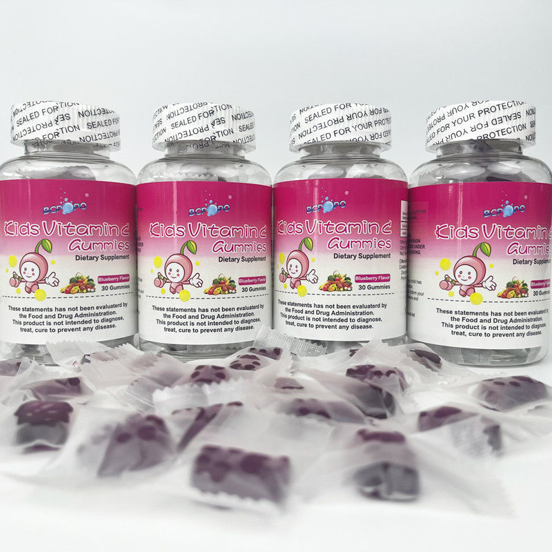 Etiqueta privada Oem Sin azúcar Niños Suplemento de inmunidad Vitamina C goma para niños
