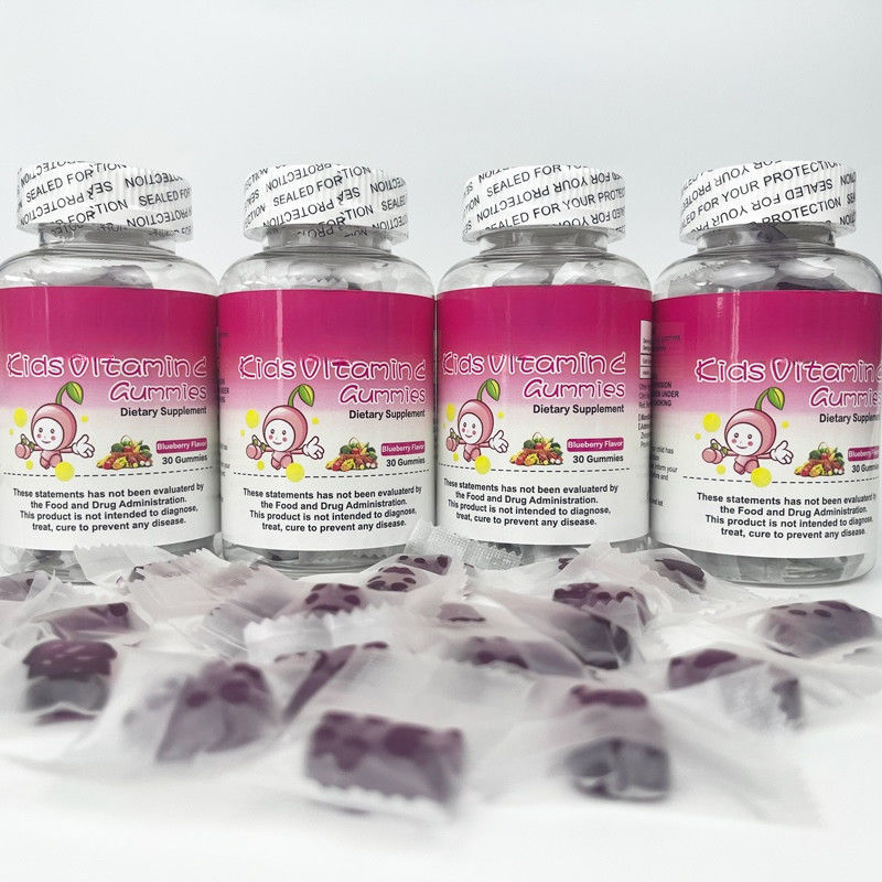 Etiqueta privada Oem Niños sin azúcar Suplemento saludable Vitamina A y Vitamina D3 gomas para niños
