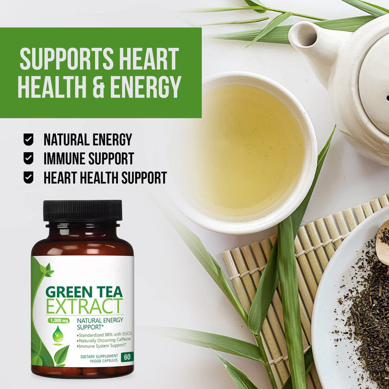 Oem Marca Privada Suplemento de Salud de Hierbas Cápsulas de Té Verde Apoyo al Corazón Y Salud Antioxidante Cápsulas de Té Verde