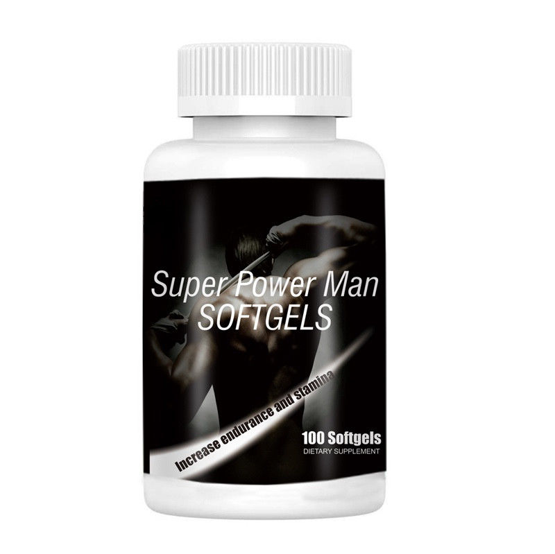 Fabricante de marca privada fórmula personalizada hombre de ventas calientes suplementos cápsulas Super Power Softgel