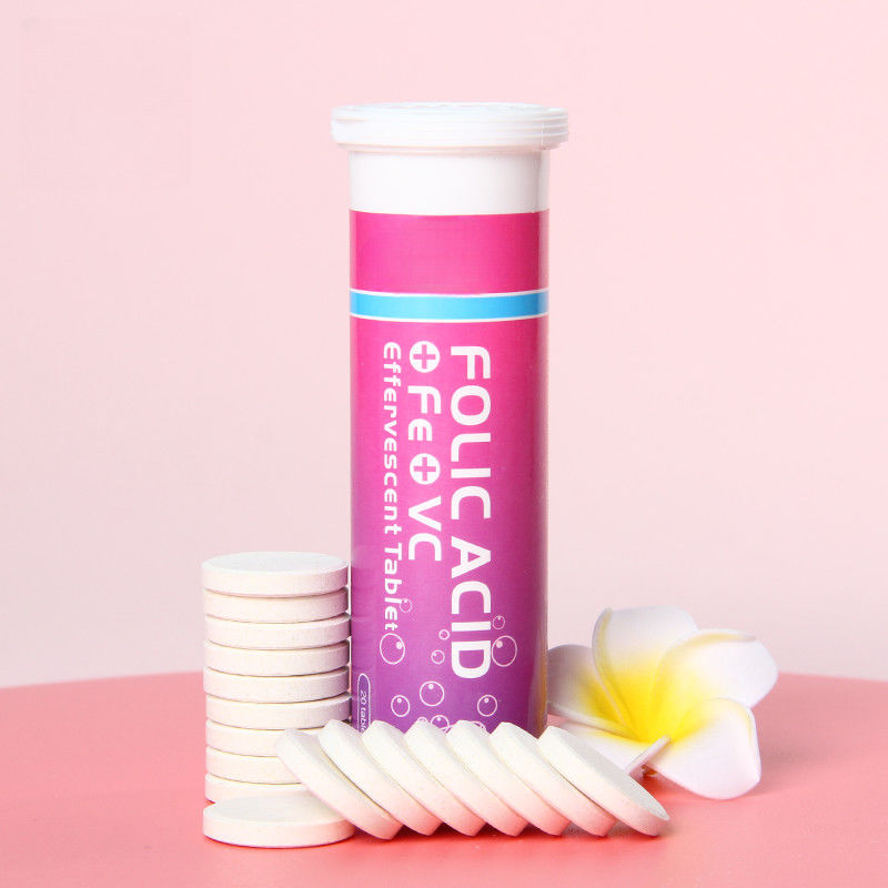 Propiedad original de marca privada Formula personalizada para mujeres Suplemento dietético de ácido fólico Comprimido efervescente para embarazo