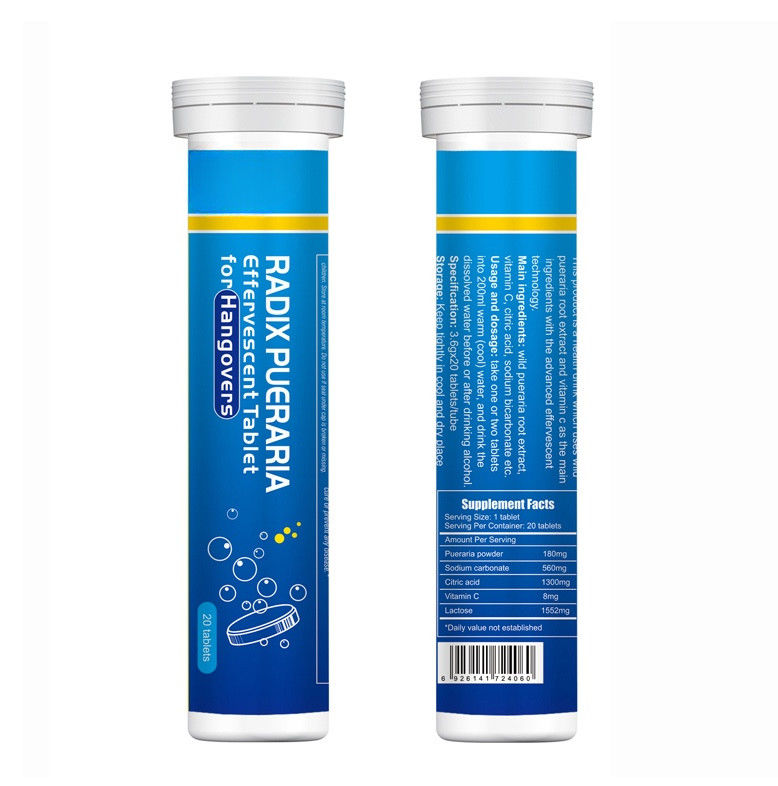 Propietario de marca privada Formula personalizada Suplementos de hierbas Protección del hígado Alivio de la resaca Tabletas efervescentes