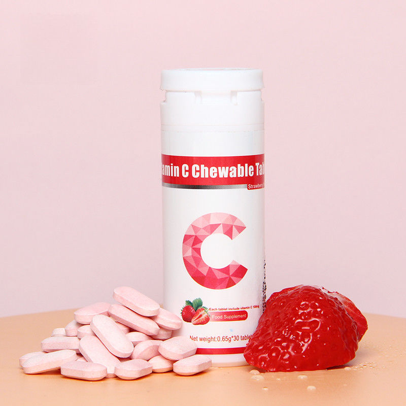 Oem Marca privada de blanqueamiento de la piel Suplementos de inmunidad de la vitamina C personalizada 100 mg 500 mg comprimidos masticables