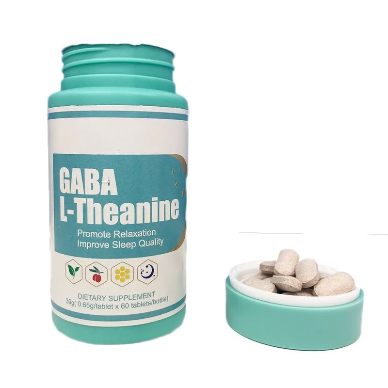 Tableta natural sana de Gaba L-teanina para proteger el nervio cerebral y promover el sueño